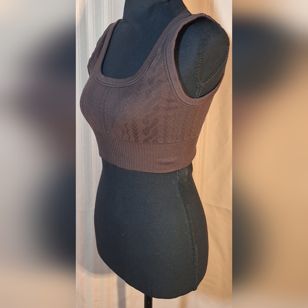 JoyLab Chocolate Knit Crop Top - Picture 3 of 5